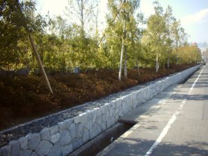 エクステリア外構工事　石積