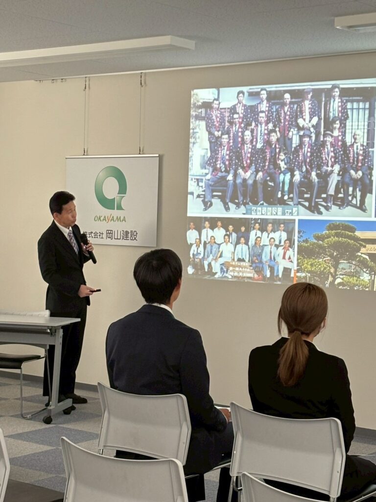 岡山建設入社式
